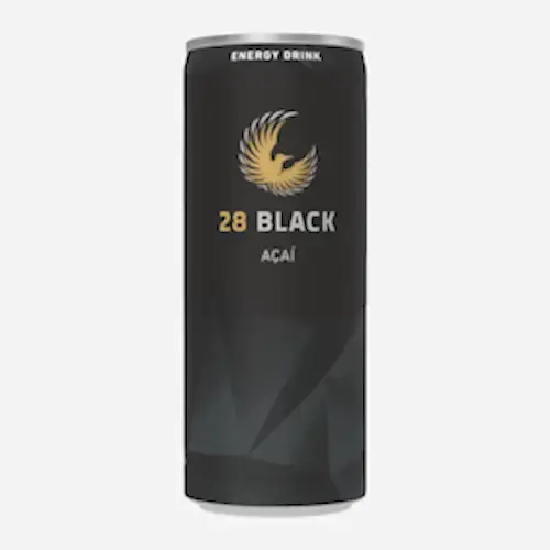 28 BLACKにラベルを貼り付けているイメージ